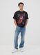 Black pure cotton T-shirt with Rolling Stones print_1