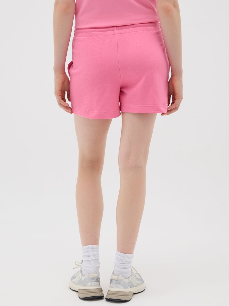 Women's pink cotton shorts, regular fit_2