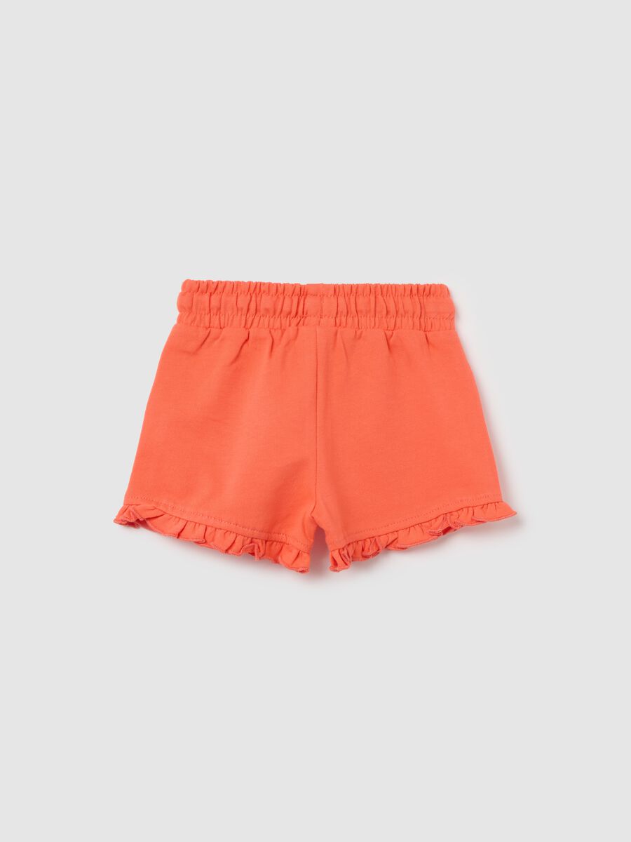 Orange shorts with cotton frills_1