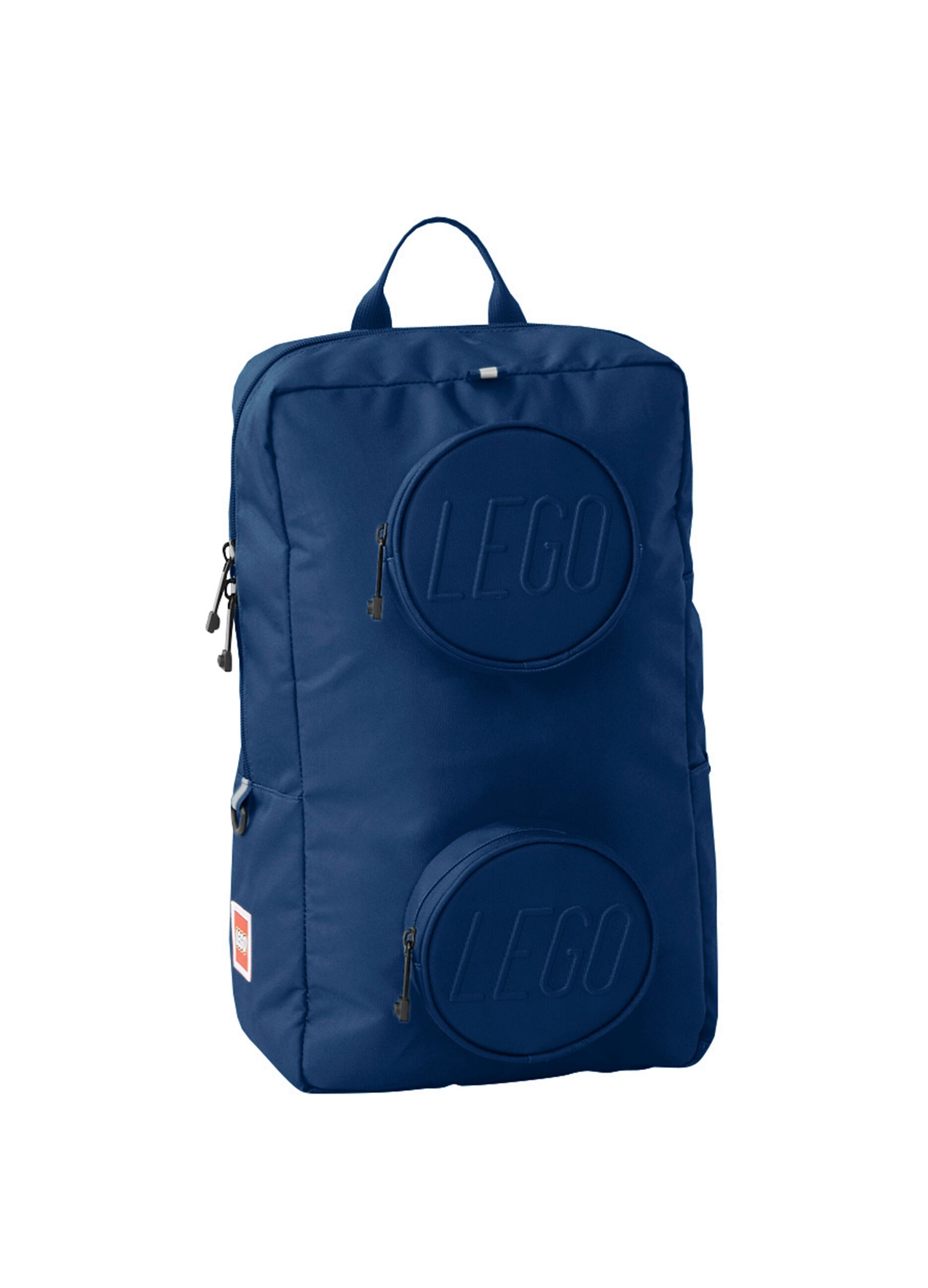 Zaino blu con tasche frontali rotonde