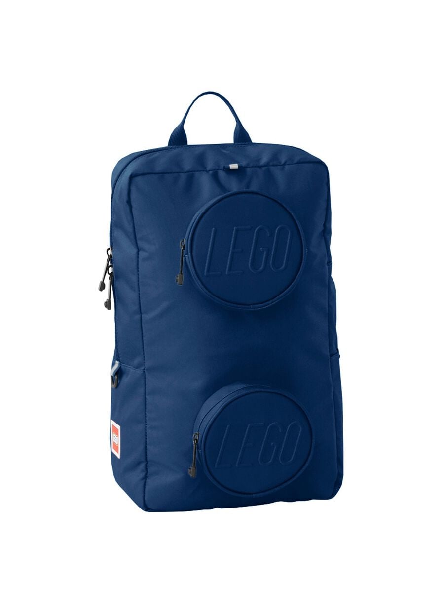 Zaino blu con tasche frontali rotonde_0