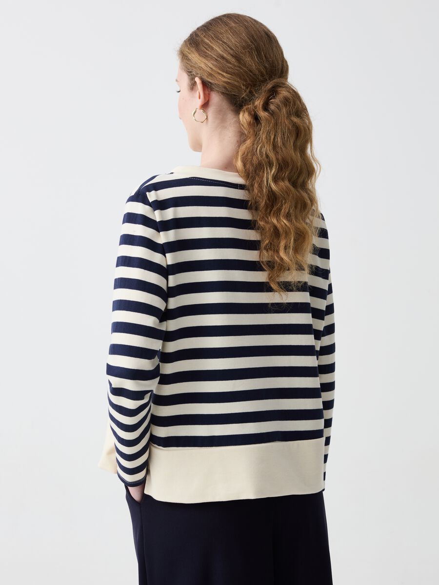 Long-sleeved top with striped pattern_1