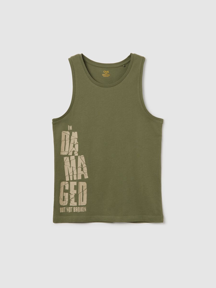 Green vest in cotton_0