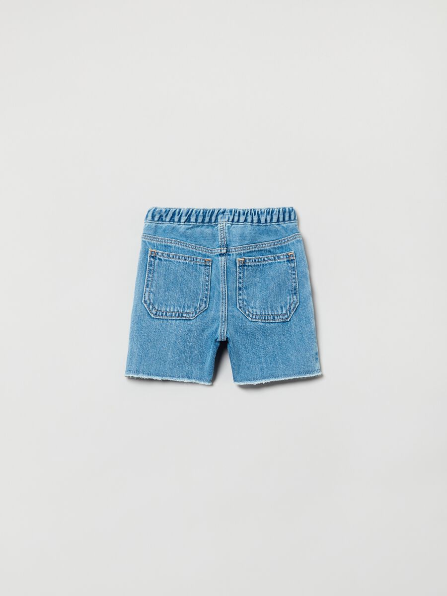 Shorts in denim con coulisse_1