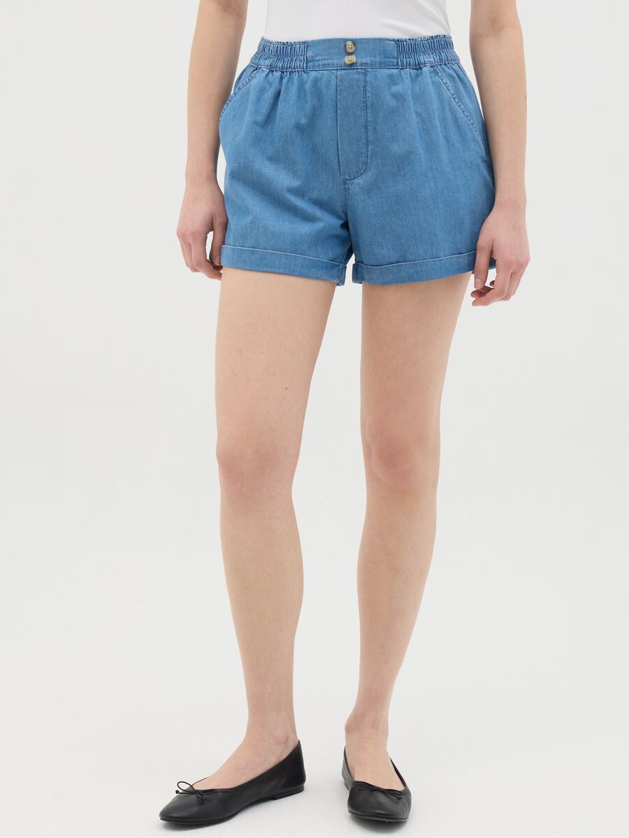 Light Blue Denim Shorts Ovs_1