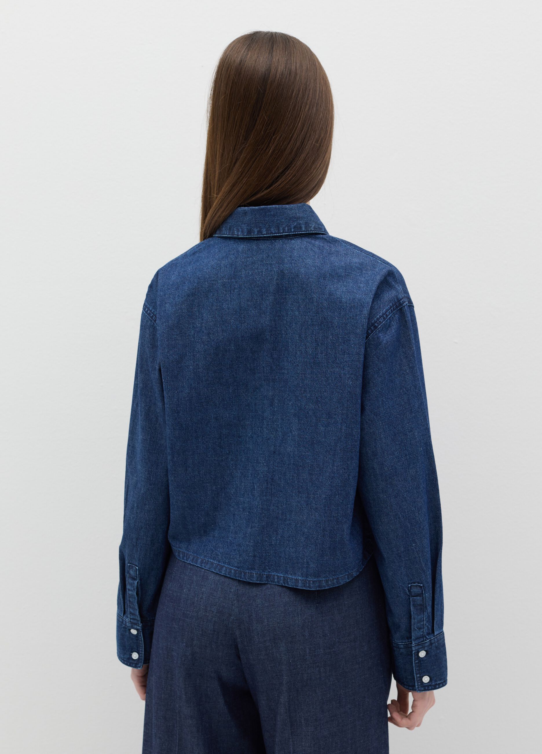 Boxy-fit shacket in denim