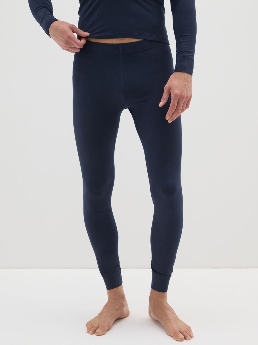 Blue regular fit leggings_1