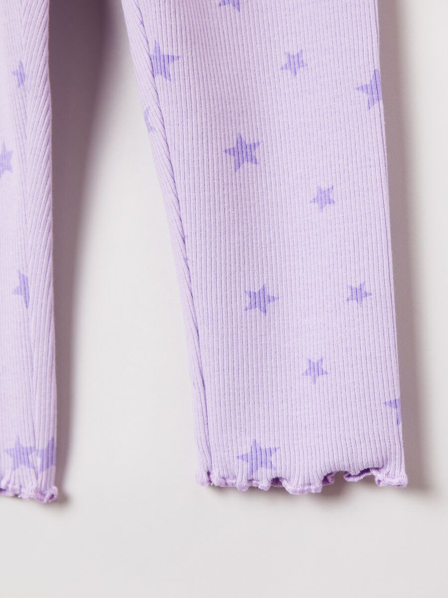 Leggings a costine con stampa_2