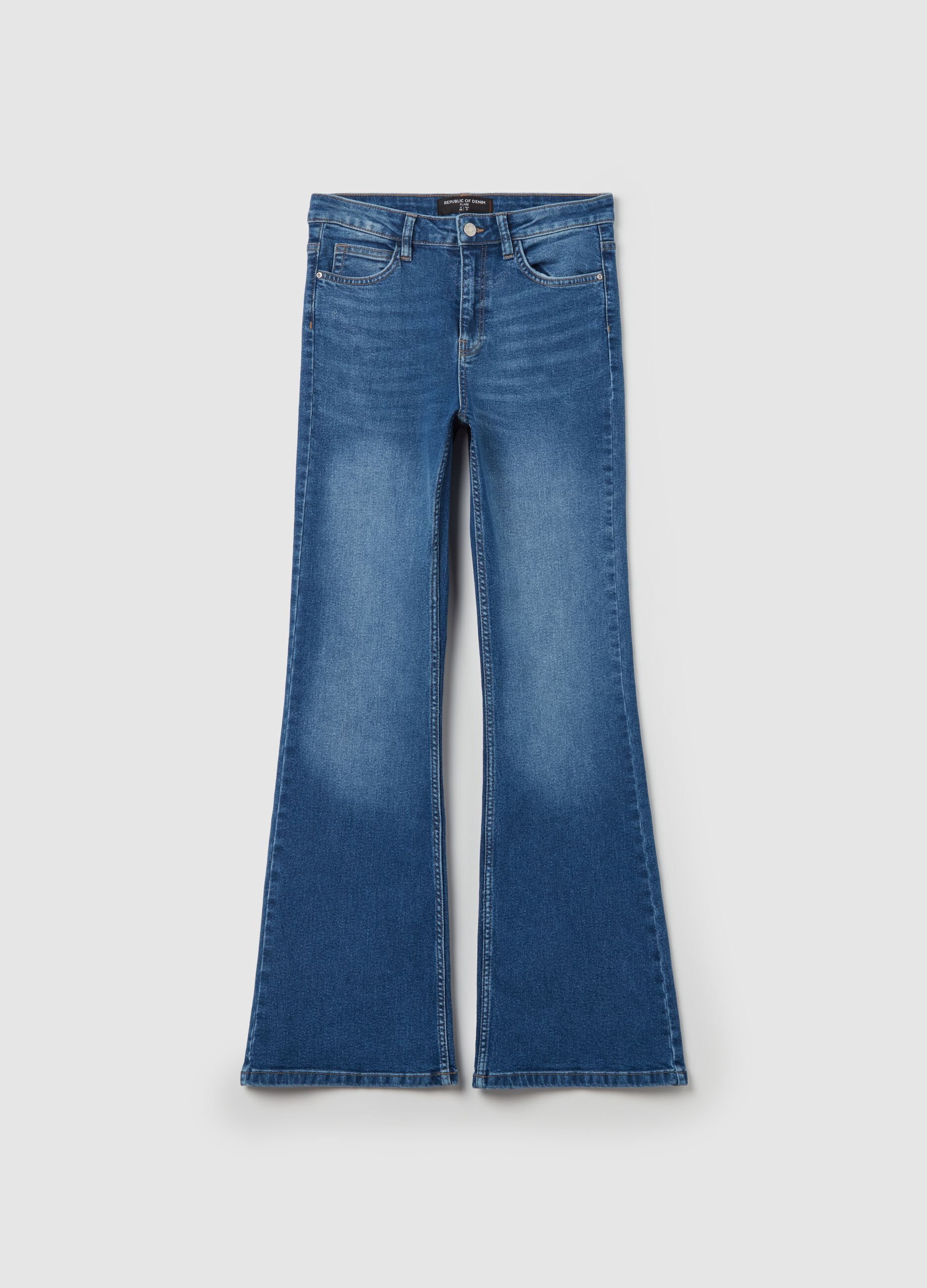 Flare-fit jeans with five pockets