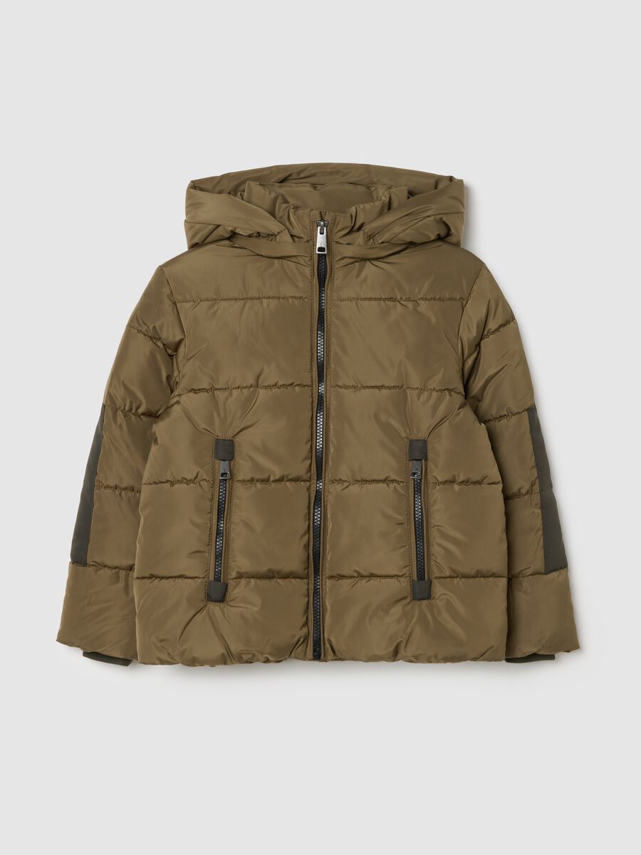 Brown padded jacket for children_0