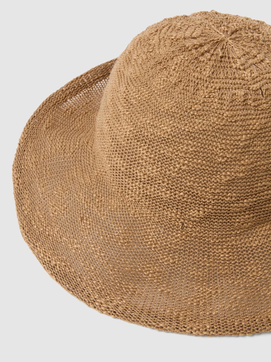 Light Brown Jersey Knit Cloche Hat_1