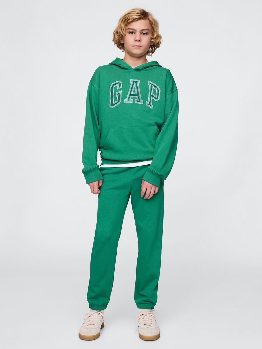 Children's green jogger trousers in cotton blend_0
