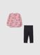 Multicolour sweatshirt and trouser set for girls in regular fit cotton blend_1