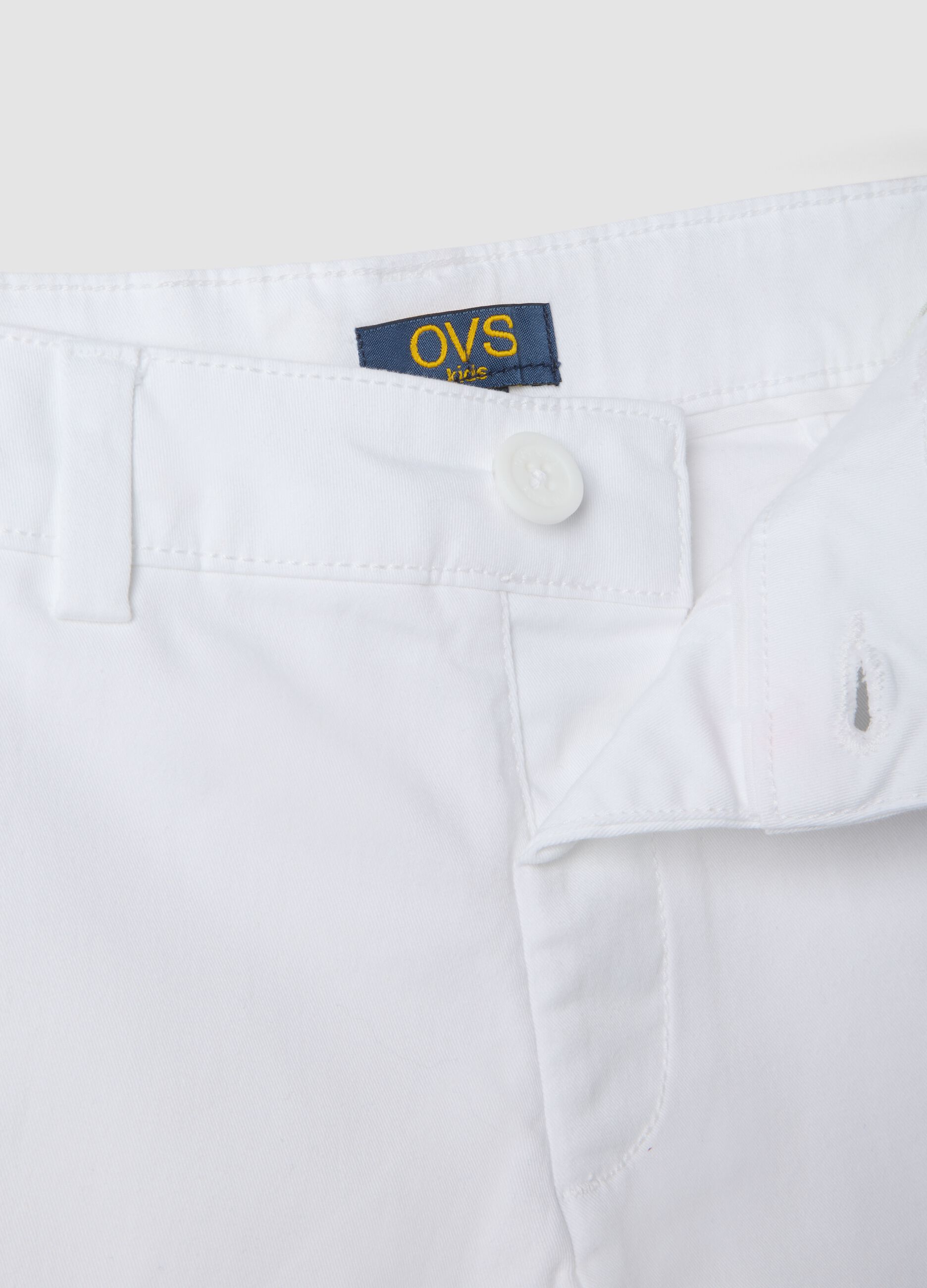 Boys&rsquo; white stretch-cotton chino shorts, regular fit