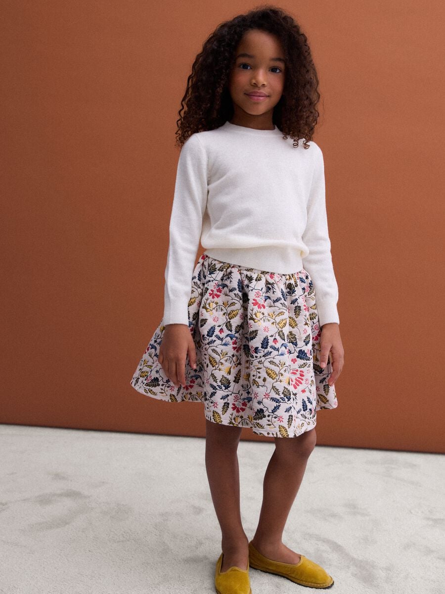 Multicolour floral viscose-blend skirt_1