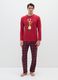 Red pure cotton regular fit Christmas pyjama top_1