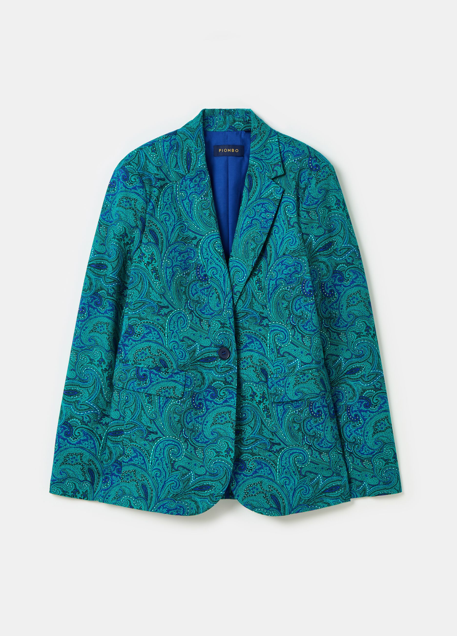 Blazer monopetto fantasia paisley