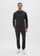 Black cotton blend sweatshirt with front pocket_1
