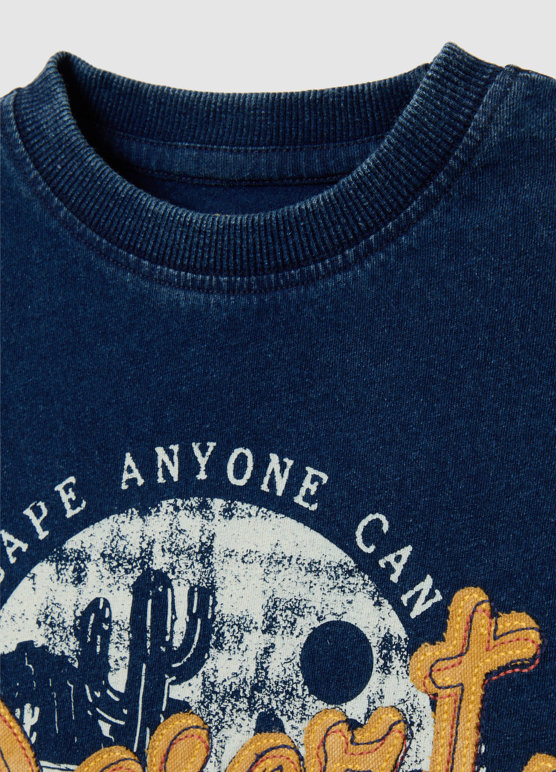 Children's blue pure cotton T-shirt regular fit