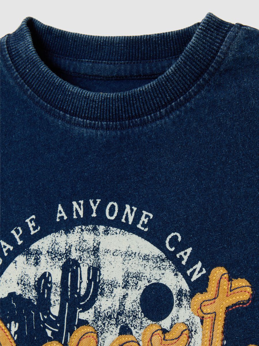 Children's blue pure cotton T-shirt regular fit_2