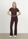 Brown crew-neck T-shirt in pure organic cotton, regular fit_1