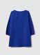 Blue girls&rsquo; school apron with white collar and Stitch embroidery_1