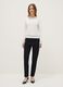 White crew neck sweater regular fit with contrasting details_0