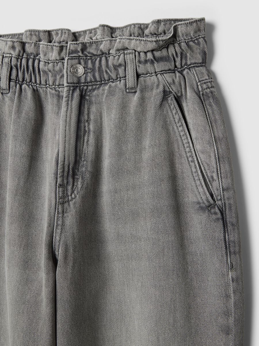 Grey Pure Cotton Baggy Trousers_5