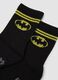 Bipack di calze corte nere in cotone organico elasticizzato con stampa Batman_1