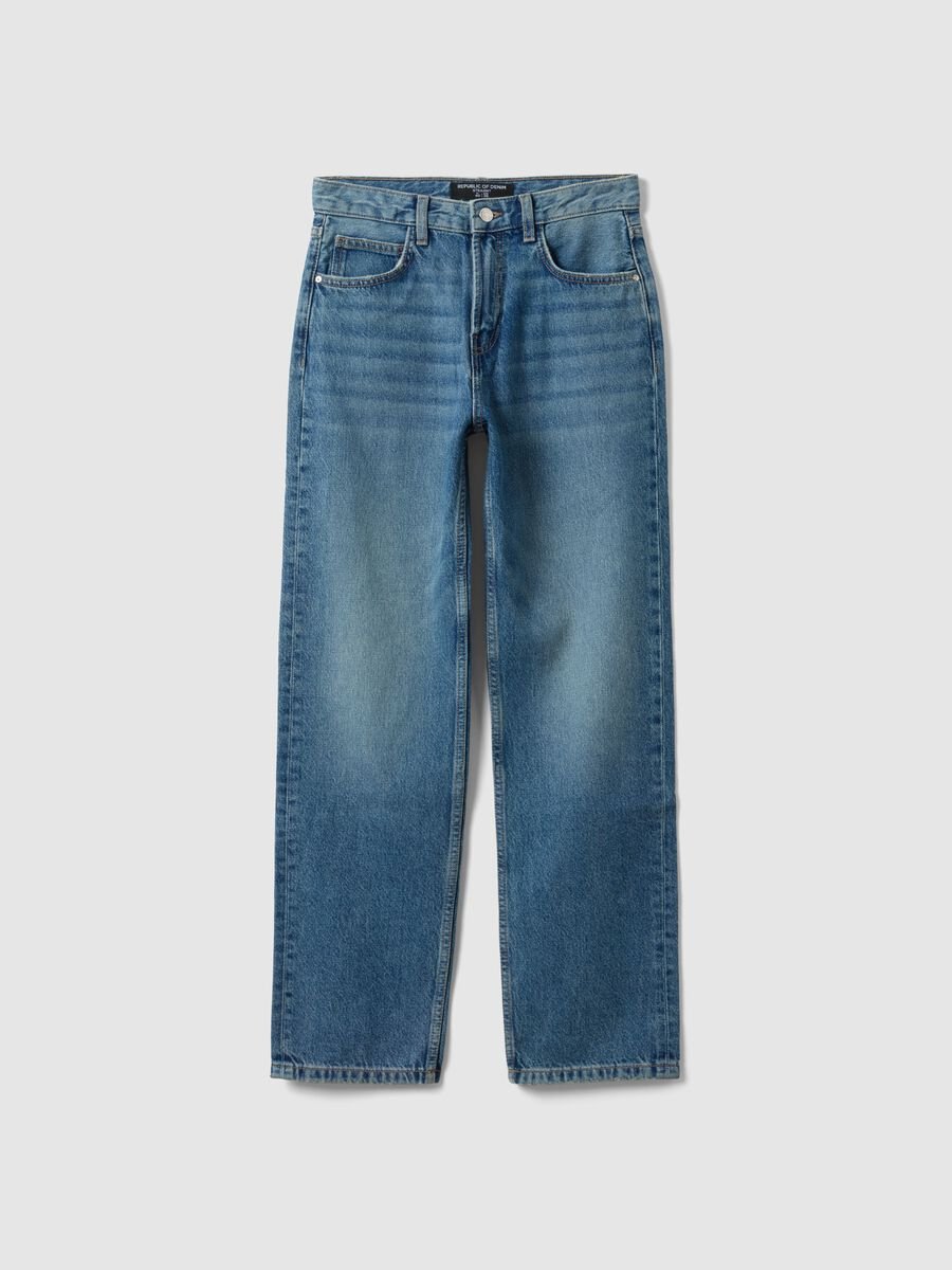 Regular Fit Blue Denim Jeans in Pure Cotton_4