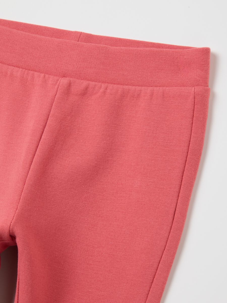 Girl's Pink Stretch Cotton Slim Fit Leggings_2