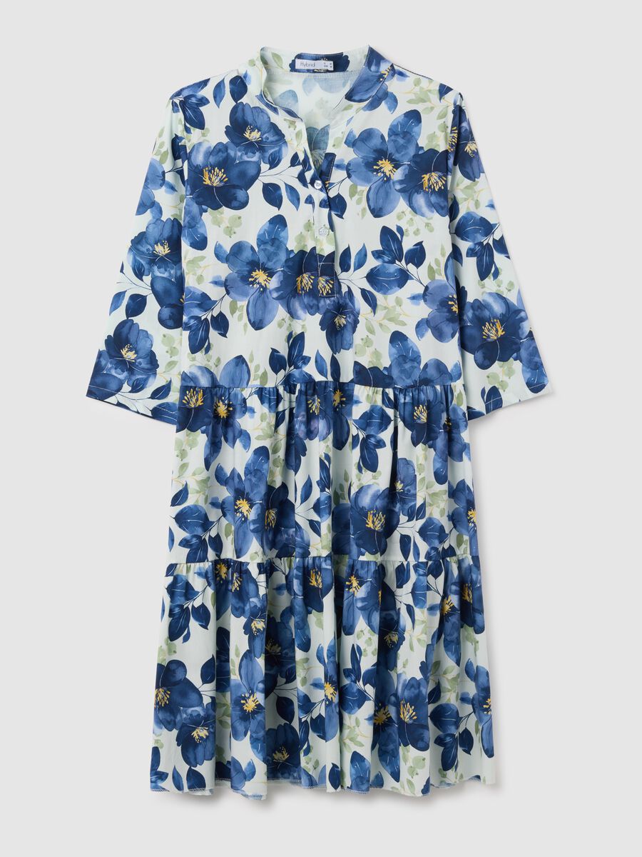 Women's Long Cotton Dress in Multicolour Regular Fit_4
