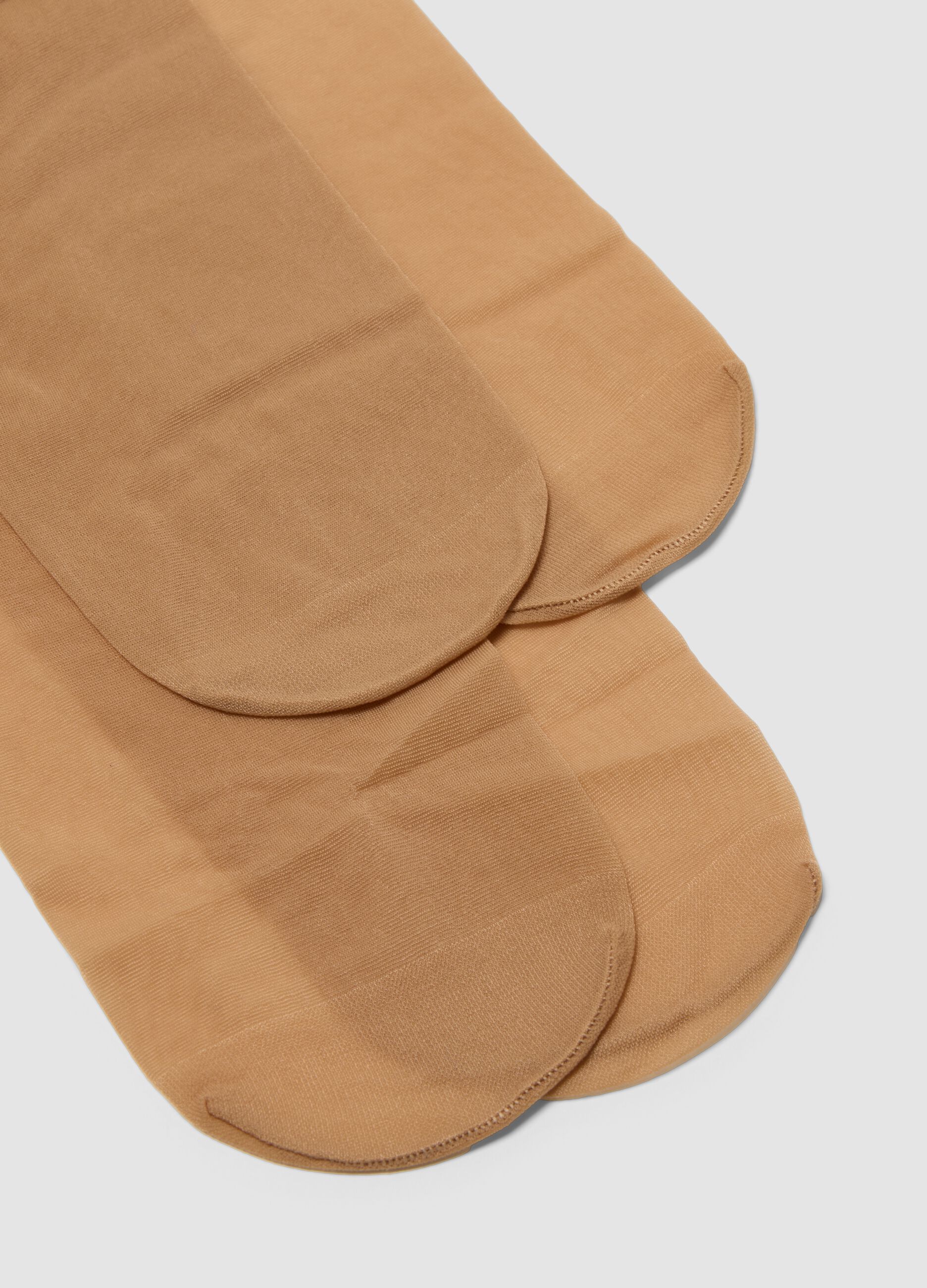 Bipack di collant beige in tessuto elasticizzato velato
