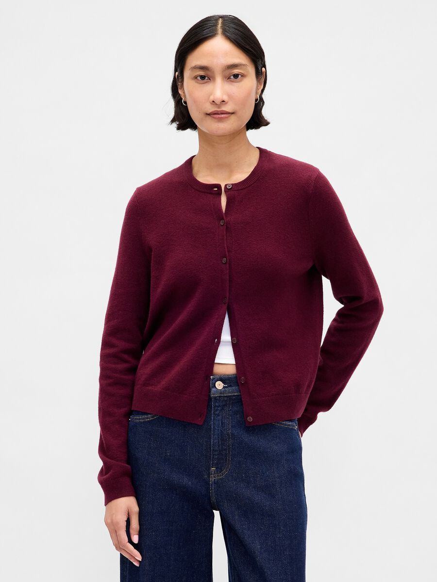 Cardigan viola in misto cotone_0