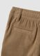 Beige regular-fit chino trousers with elasticated ribbed waistband_2