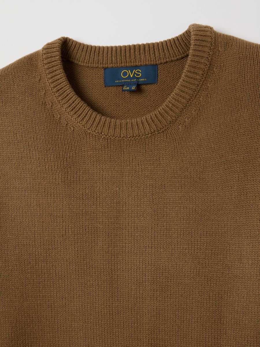 Brown crewneck sweater regular fit_1