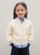 Girls' beige regular fit cardigan with knitted pattern_0