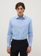 Blue cotton blend regular fit shirt_0