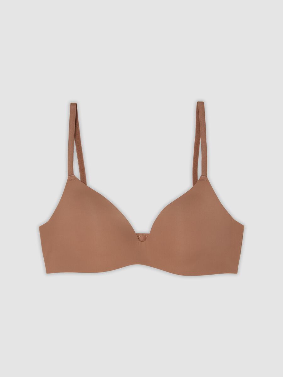 Reggiseno a triangolo marrone imbottito in tessuto elasticizzato_4