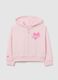 Girls' pink cotton blend hoodie regular fit with zip_0