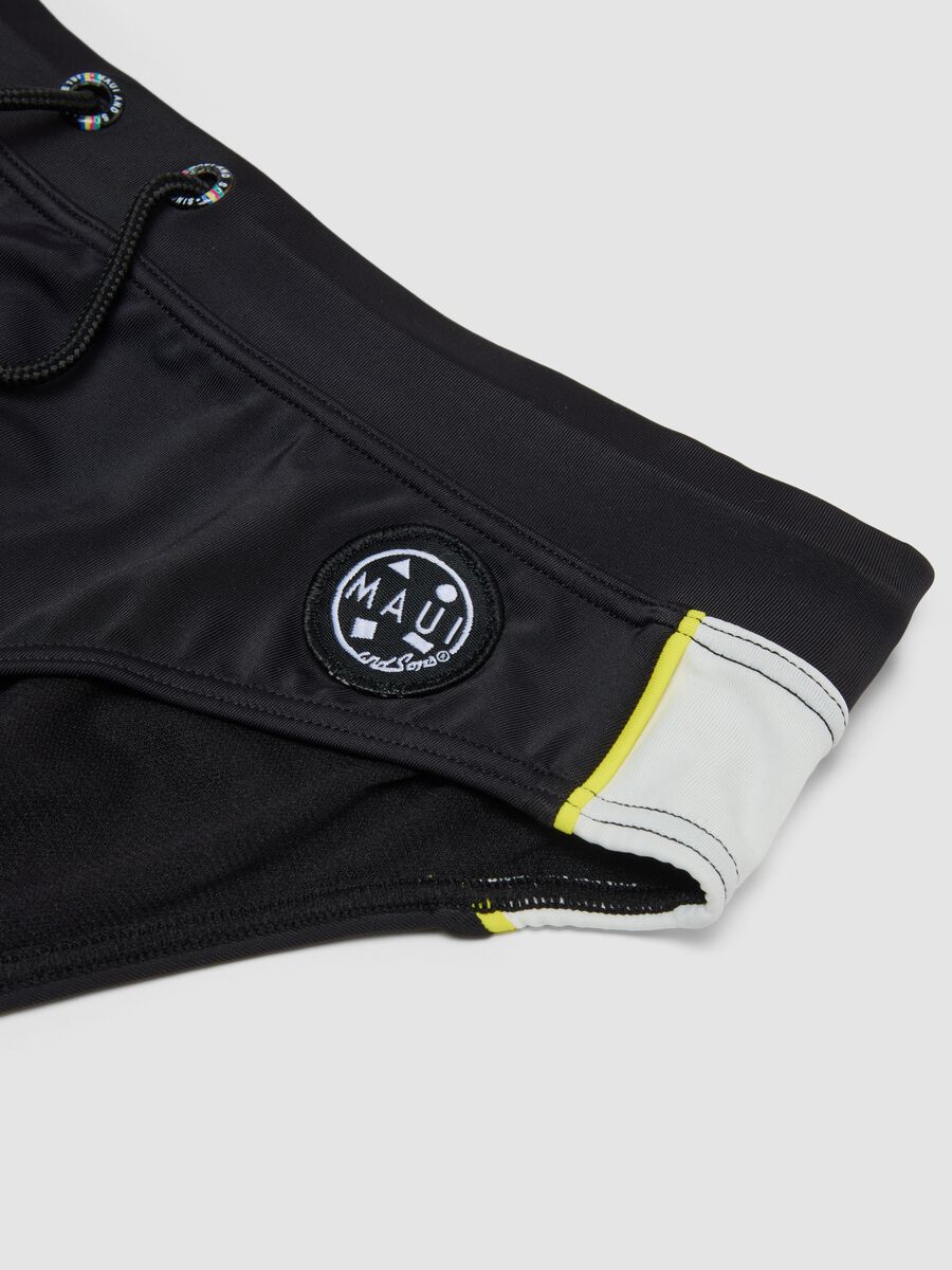 Blue stretch swim briefs_1