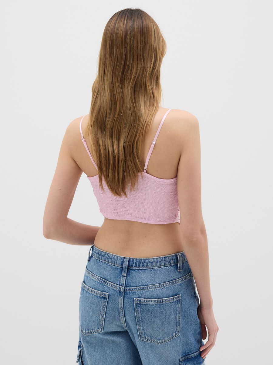 Pink Cotton Lace Crop Top_2