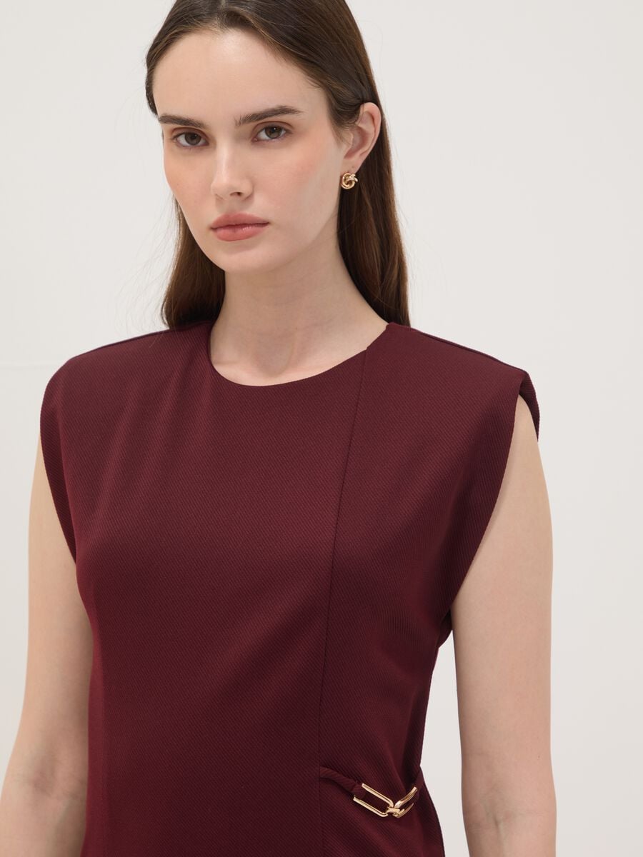 Abito rosso midi in tessuto elasticizzato slim fit_1
