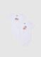Twin pack bodysuits for infants in pure white cotton with print_0