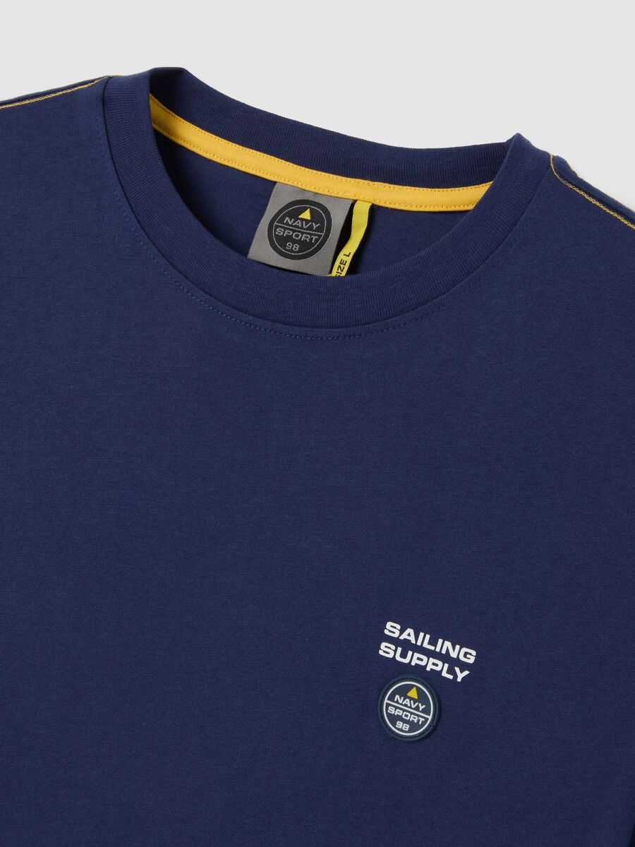 T-shirt in puro cotone blu_5