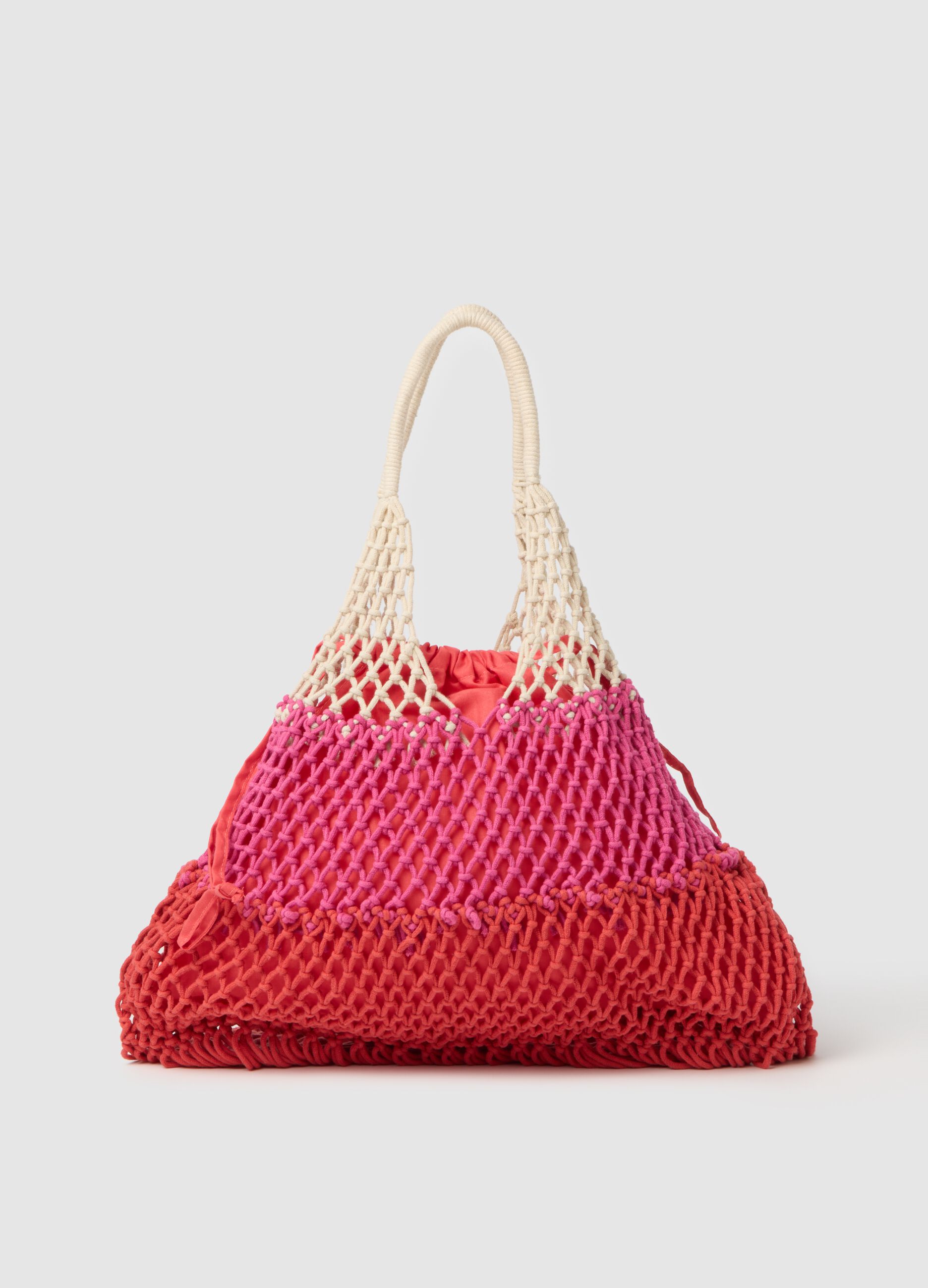 Multicolour Cotton Women's Bag with Fringes