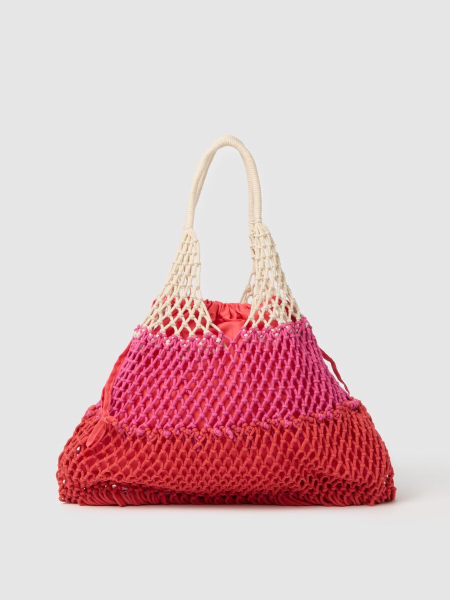 Multicolour Cotton Women's Bag with Fringes_1