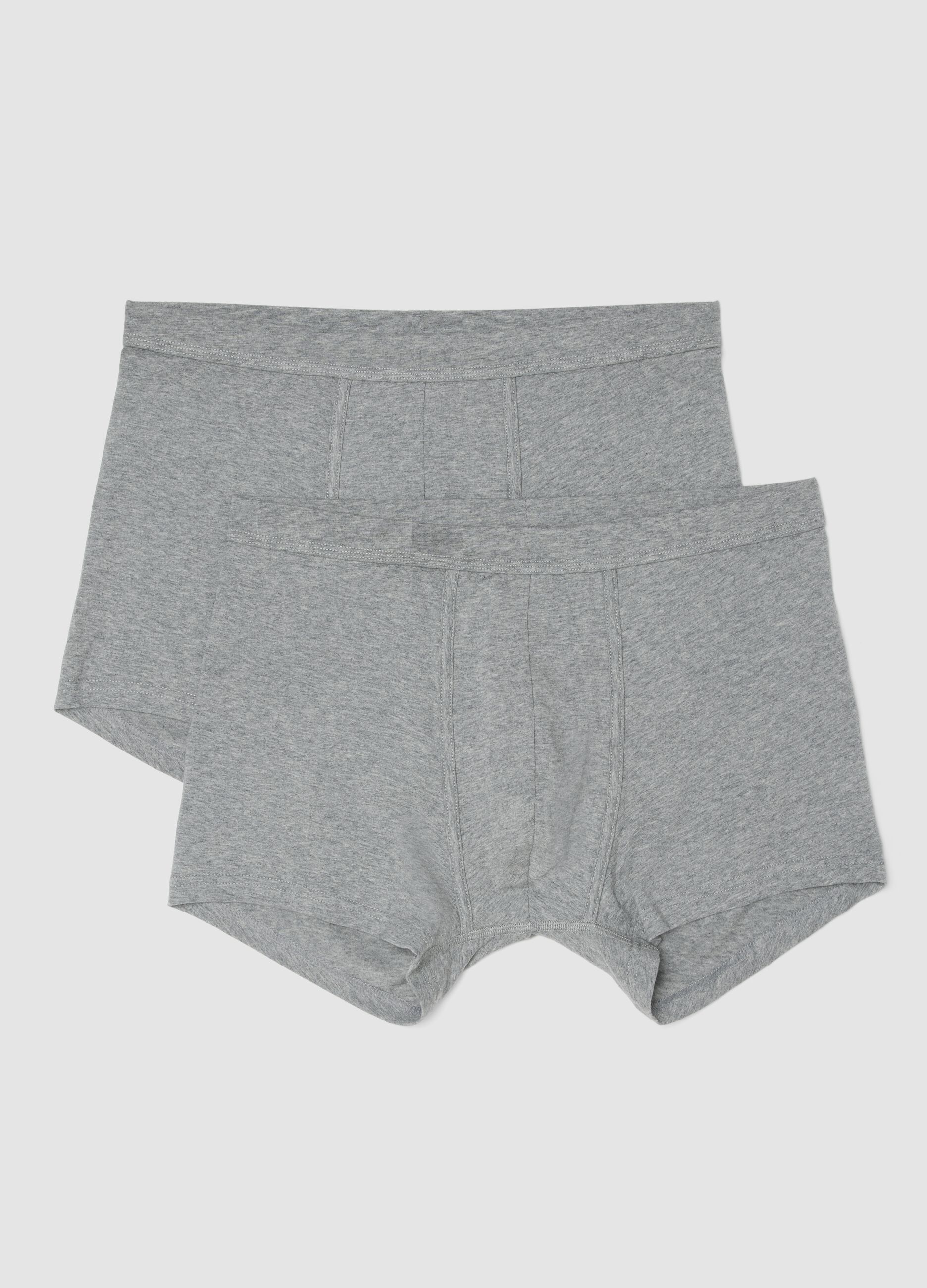 2-pack of grey stretch Supima cotton boxer shorts
