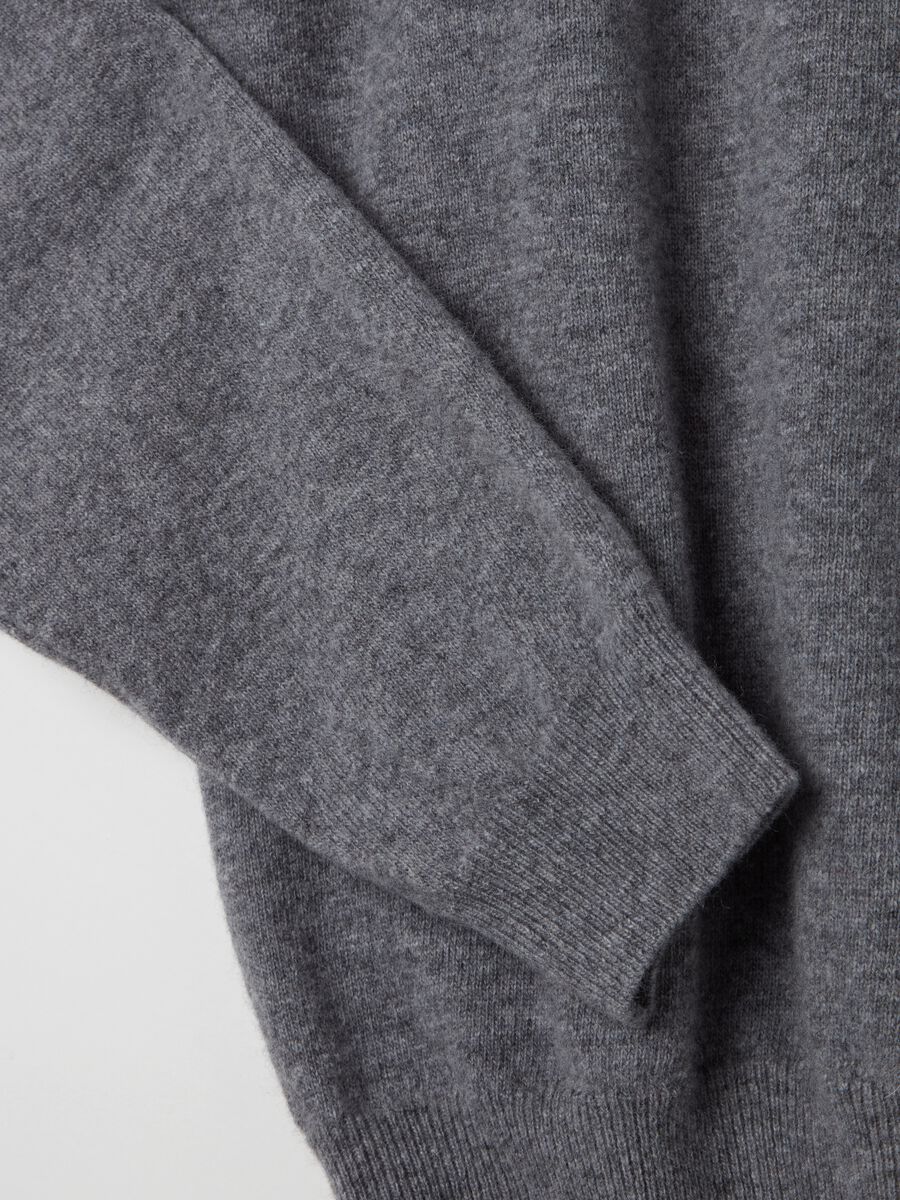 Mélange pullover with round neck in lambswool_5