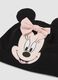 Black stretch organic cotton hat with Minnie print and bow_2